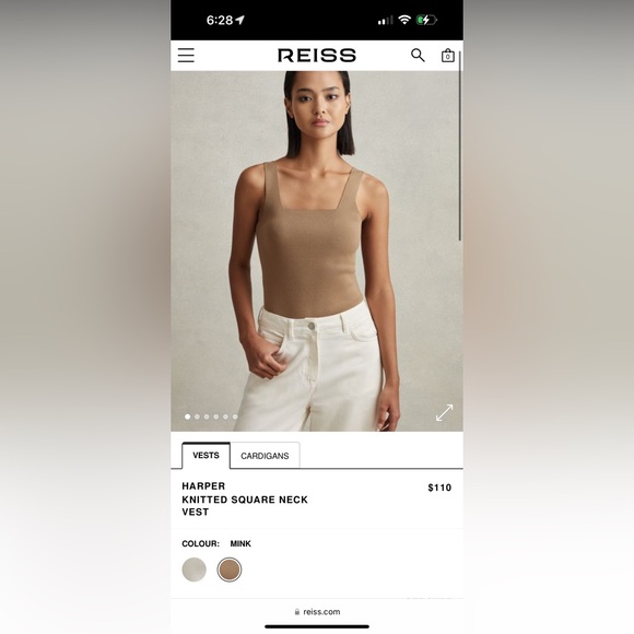 NEW HARPER
KNITTED SQUARE NECK VEST SIZE SMALL - Picture 7 of 9